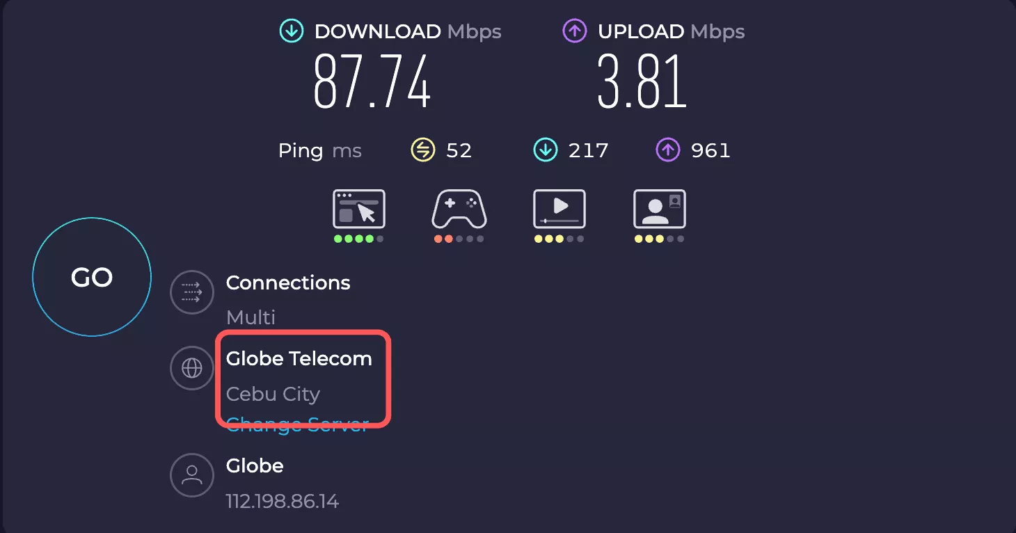 【実測データ】モバイルデータテザリング (Globe) ②