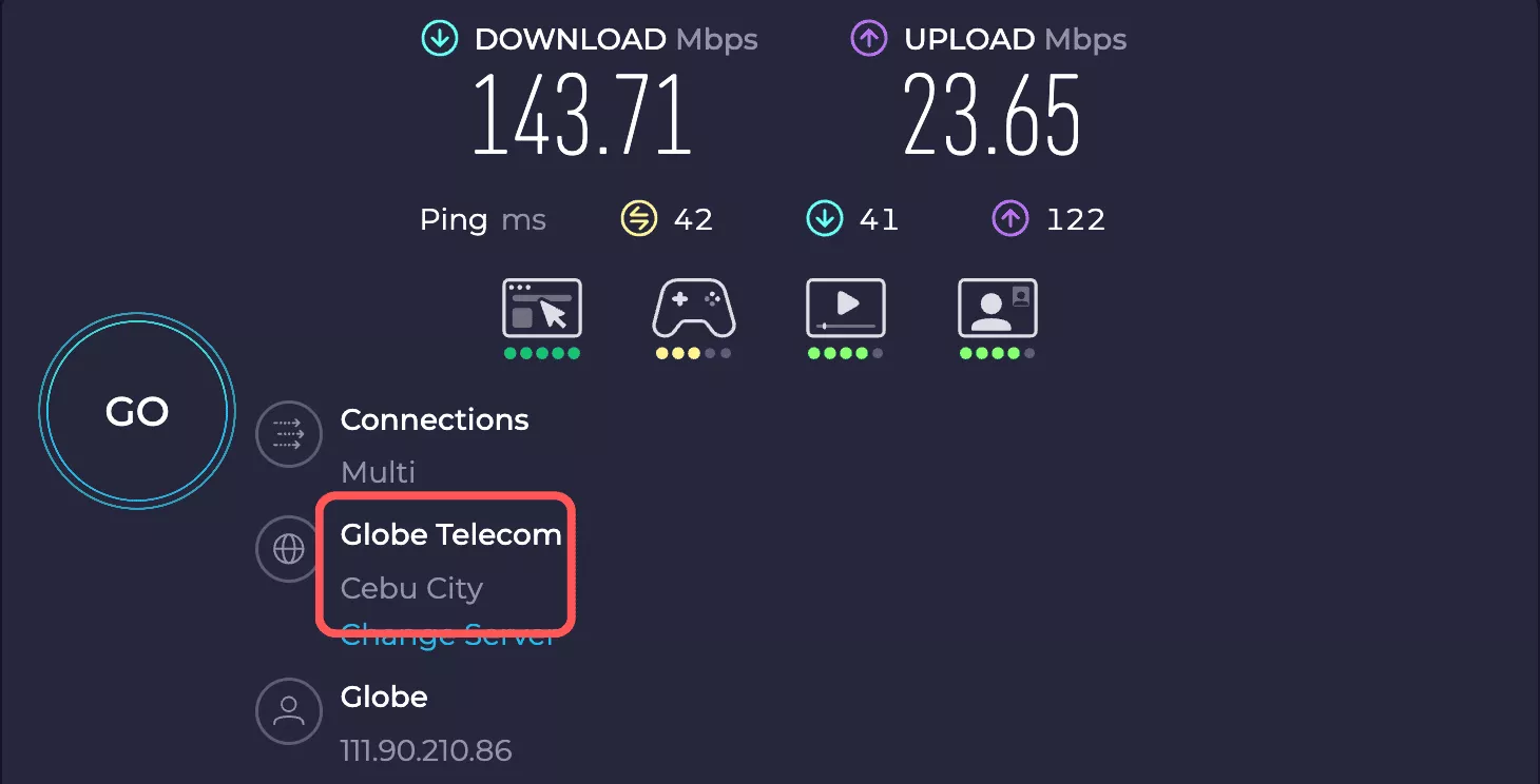 【実測データ】モバイルデータテザリング (Globe) ①