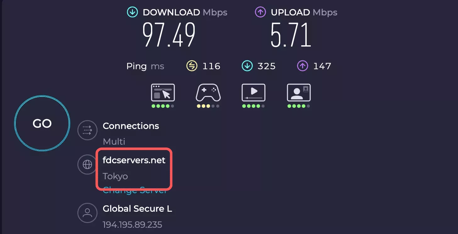 テザリング時mac、VPN経由(日本IPアドレス利用)