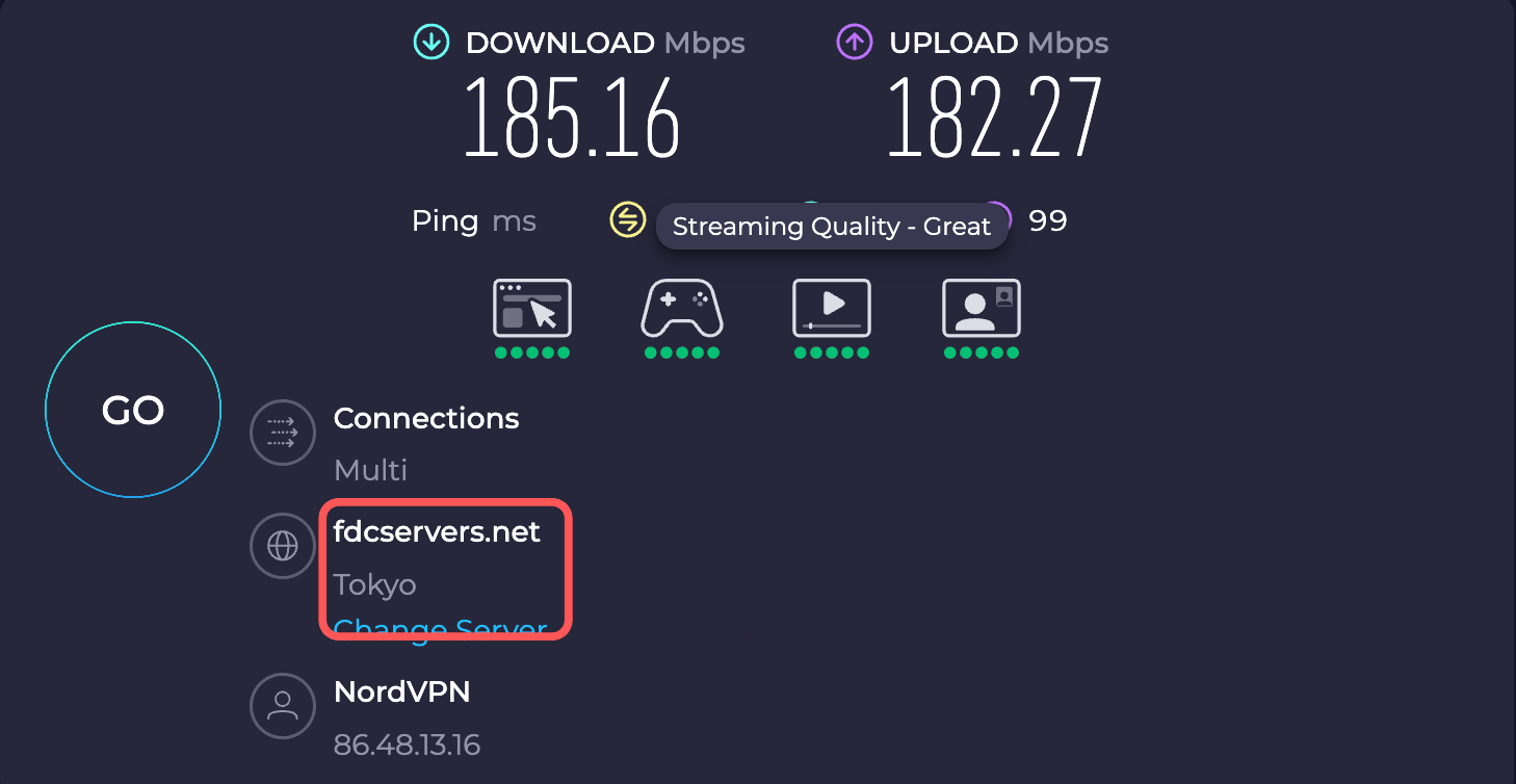 3. 【実測データ】NordVPN +カフェWi-Fi（フリーWi-Fi）